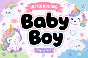 Sweet & Simple Fonts for Baby Boy Projects
